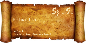 Szima Ila névjegykártya